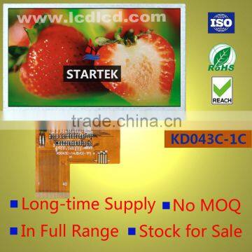 4.3 landscape TFT LCD screen high brightness with 24-bit RGB interface