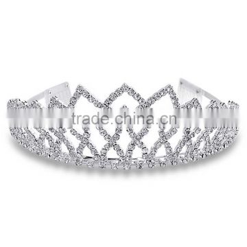 royal crown rhinestone princess silver tiara