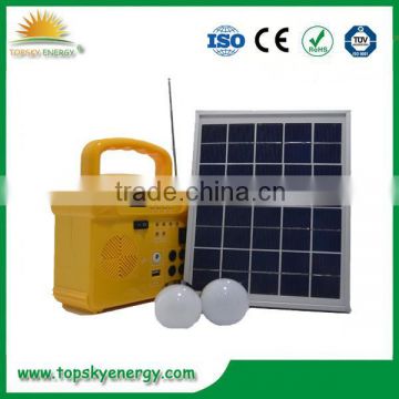 Portable DC solar Lighting system with mini solar panel for home using