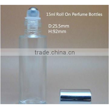 15ml Roll On Perfume transparent Bottles with Stainless Steel Roller Ball