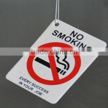 home decoration no smoking label printed car paper air freshener