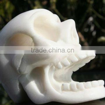 1.09lb White Jade Stone Carving Ghost head