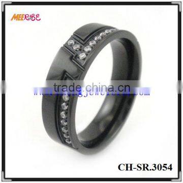 Black stainless steel modern wedding rings designs for men