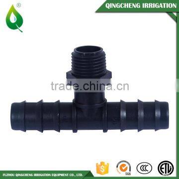 Vegetable Drip Irrigation Male Plastic Tee Fitting