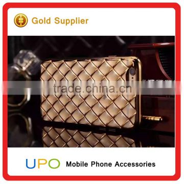 [UPO] Luxury Electroplated Diamond Grid Pattern 3D Mirror Acrylic Back Cover Metal Bumper Best Case for iPhone 6