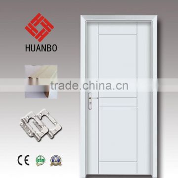 Wholesale wood pvc swing surface coated pvc film pure white economic doors for bedroom