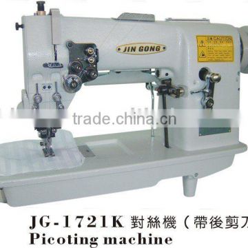 double needle picoting machine with cutter
