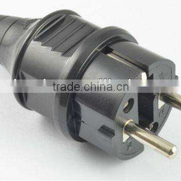 Hot selling alibaba Europe 2 round pin 220V plug adapter, electrical plug waterproof 16A