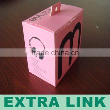 Mcdonald's pink earphone paper packing box with easy carry