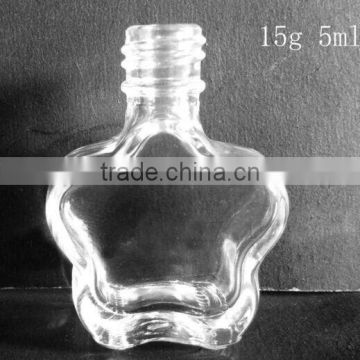 Small 5ml petal shaped glass bottle for nail polish, nail polish glass bottle wholesale