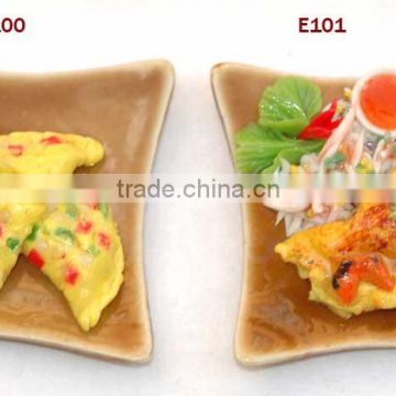 Mini omelette Fridge Magnet Food. . handmade artificial clay