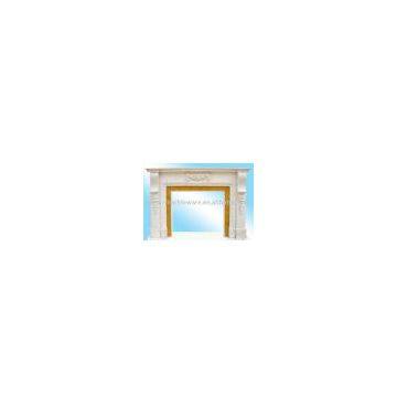 White and Yellow Marble Carving Fireplace (L140*H110*W30cm)