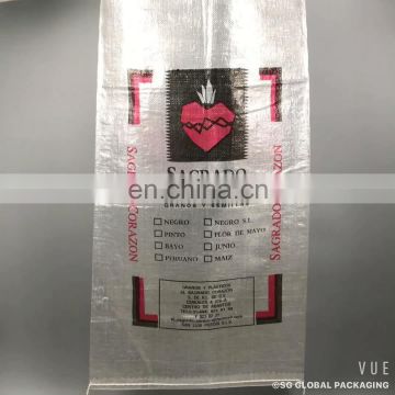 Transparent printed pp wheat flour 50kg bag