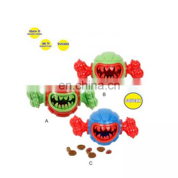 Soft squeaky pet toy dogs bite chew dental toy leakage food