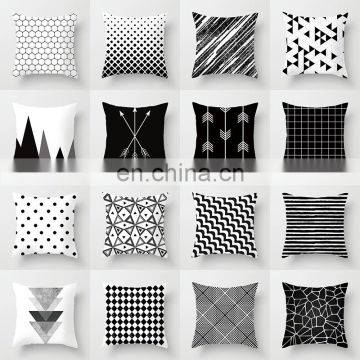 Geometric Cushion Cover  Polyester Throw Pillow Case Striped Dotted Grid Triangular Geometric Art Cushion Cover
