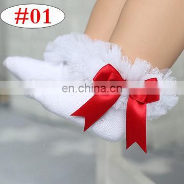 0-6T Girls Socks with Bow Socks infant Princess Lace ruffle Socks Dancing 8colors