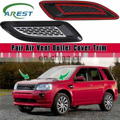 Car Exterior Hood Air Vent Outlet Wing Trim For Land Rover Freelander 2 2006-2015 Dynamic Grille Accessories