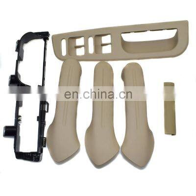 6pcs Beige Interior Door Handle Cover Bracket Grab Bezel Trim For Golf Jetta MK4