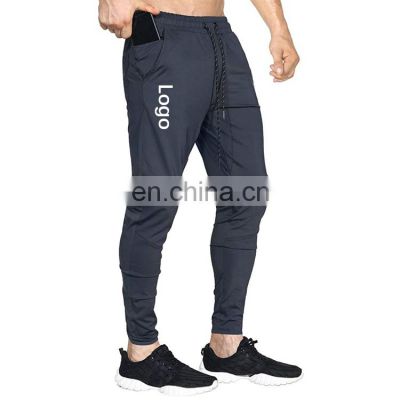2021 custom logo elastic quick dry  side pockets joggers pants sweatpants for men