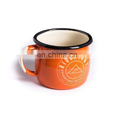 Personalized colorful classic printing cheap sublimation guaranteed quality iron vintage enamel mug