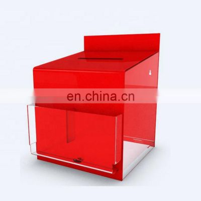 red clear color plastic case wall mounted outdoor acrylic suggestion box