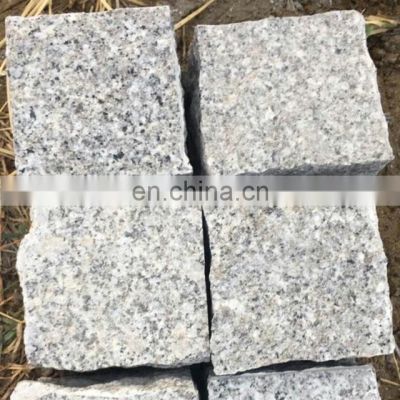 Cheap  white  granite cube stone natural split cobbles