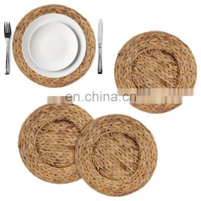 Natural Water Hyacinth Charger Table Mat Placemat Wall basket wholesale straw table mat made in Vietnam