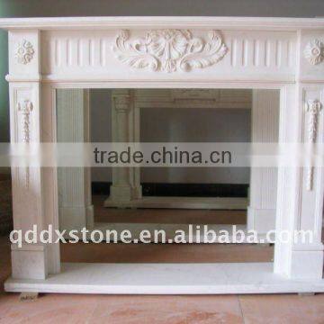 natural snowflake white marble firplace