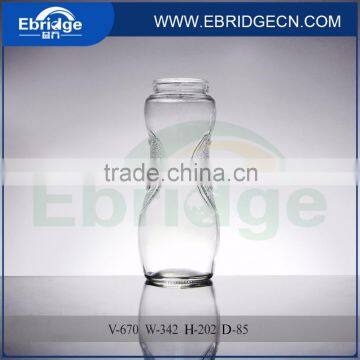 transparent glass water drinking bottle with screw plastic cap