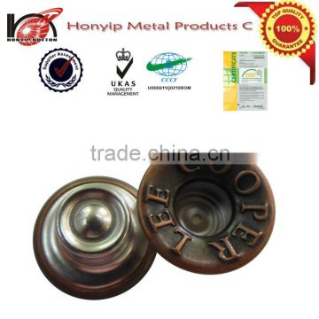 metal anti-copper color fashion buttons for jeans