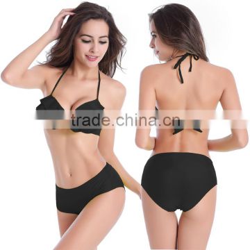 Women Petal Form Bikini Push-up Padded Wireless Swimsuit Two Pieces Bathing Suit