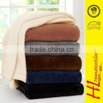 HLHT exporting standard soft hand feeling fleece blanket