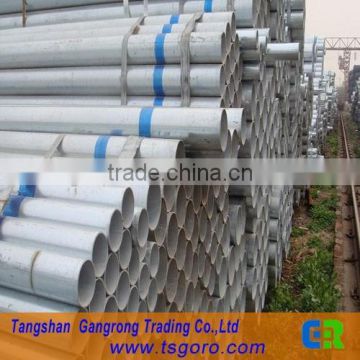 hebei low carbon or mild steel welded hot dip galvanized pipe size from tangshan