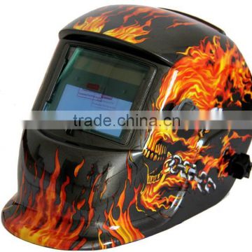 Skull flame industrial face shield