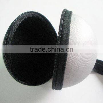 GC- Silver color PU leather covering Ball shape EVA mould case