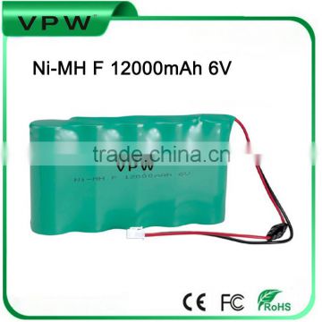 Rechargeable LED Light battery Ni-MH F 12000mAh 6V battery pack