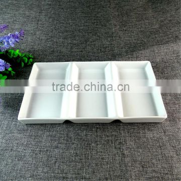 Wholesale Chaozhou 3 Oblong Home Goods Dinnerware White Porcelain Afternoon Tea Plate