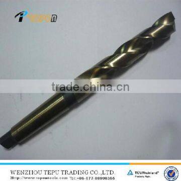 HSS M35 taper shank twist drill with amber finishing