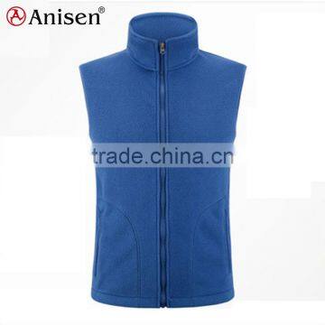 custom oem comfortable polar fleece breathable zipper-up windbreaker men vest