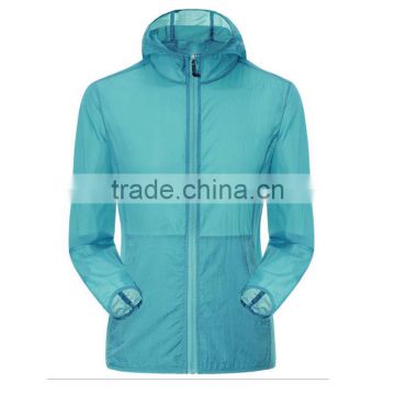 Hot sales man anti-UV light weight and UV protection skin wind jacket