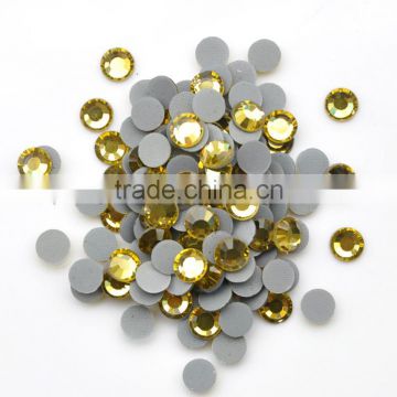 crystal glass DMC Hot Fix Rhinestones with Strong Glue in Jonquil