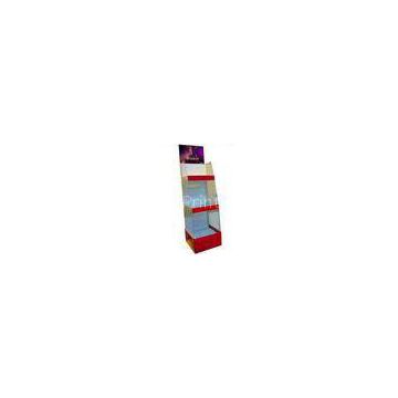 3 Tier Economical / Ecological Cardboard Display Stand With Acrylic , Point Of Sale Display Shelf