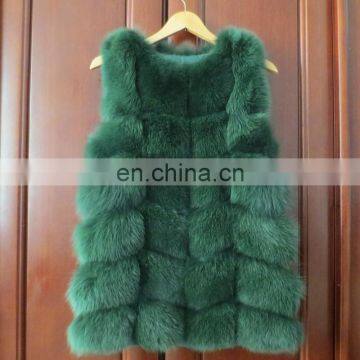 Solid color genuine fox fur sleeve/vest/waistcoat for lady women winter