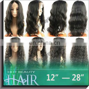 natural black body straight deep kinky wave 100% brazilian human hair full lace wig