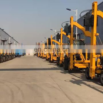 Guardrail installation drilling rig hydraulic piling driver machine with air compressor
