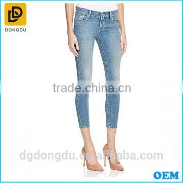 2016 OEM&ODM design pretty quality women pants latest design denim trousers