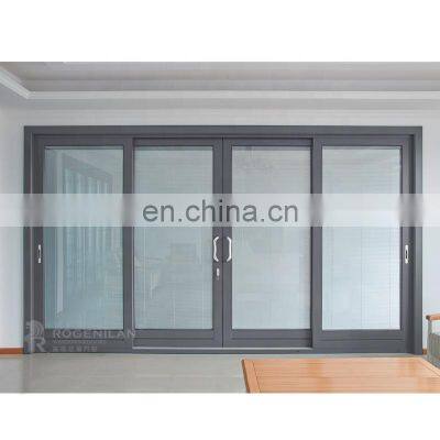 ROGENILAN 139 thermal break series aluminum heavy duty sliding door with electric shutter
