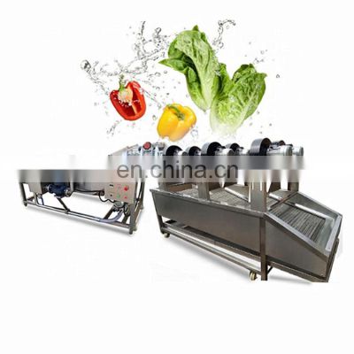 Industrial continuous large capacity air bubble leafy vegetable washing machine commercial fruit and vegetable washing machine