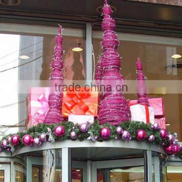 Front door led lights PVC ball christmas tree scene decoration
