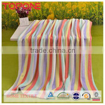 Hot selling cheap stripe design warm hotel blanket